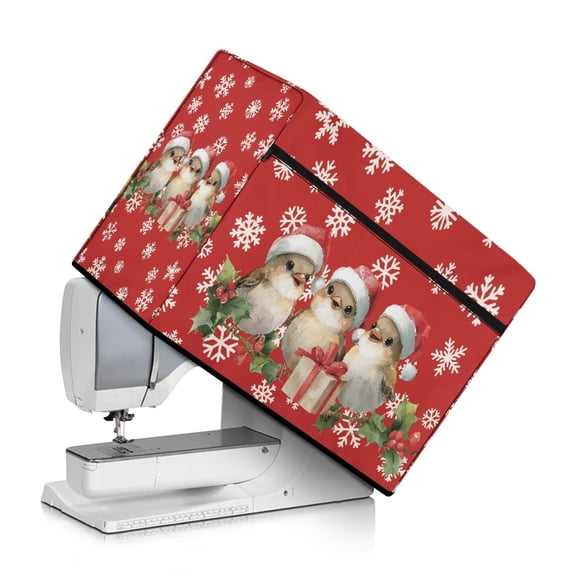 HELLHERO Christmas Bird Gift Pattern Sewing Machine Cover Soft for Most Singer and Brother Sewing Machine