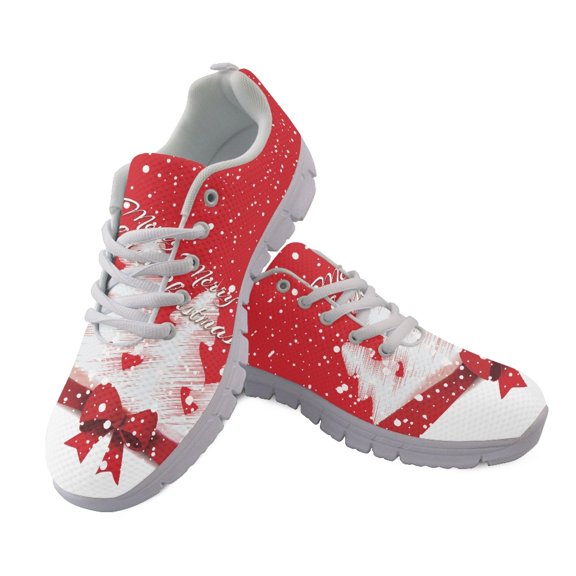 HELLHERO Christmas Breathable Mesh Running Shoes, Lace up Sports Sneakers for Gym Walking and Daily Wear for Men and Women