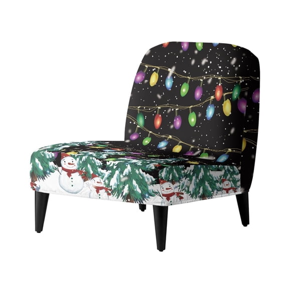 HELLHERO Christmas Lights Armless Accent Chair Protector, Dustproof Anti Scratch Armless Accent Chair Washable Cover for Hotel Home