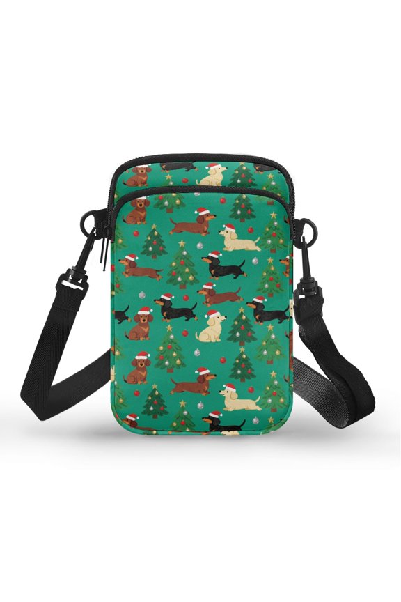 Christmas Lightweight Travel Crossbody Purse for Adult Daily Use Shoulder Purse Polyester 4.33x1.97x7.09