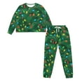 thumbnail image 1 of HELLHERO Christmas Pajama Pants Light Printed Sleepwear Crewneck Loungewear Soft 2 Piece Pjs Set Long Sleeve Tops Jogger Pants Pajama Sets, 2XL, 1 of 5