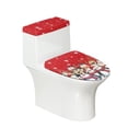 thumbnail image 1 of HELLHERO Christmas Penguin Polyester Fabric Toilet Covers Set Bathroom Toilet Cover Set Elastic Edge Adjustable Stretch Reusable Fits All Toilet Shapes, 1 of 8