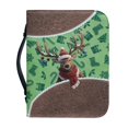 thumbnail image 1 of HELLHERO Christmas Reindeer Pattern Bible Tote for Church Christian Prayer, Protective Bible Cover PU Leather Top Handle Bible Book Cover, 1 of 12