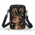 thumbnail image 1 of HELLHERO Christmas Reindeer Pattern Women Adjustable Shoulder Strap Small Crossbody Purse Polyester for Adults, 1 of 7