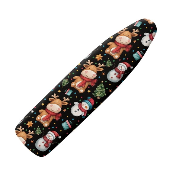 HELLHERO Christmas Reindeer Snowman Ironing Board Cover, Anti-slip Protection Cover with Polyester Fabric for Table Top Ironing and Home Tailor Shop