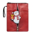thumbnail image 1 of HELLHERO Christmas Snowman Notebook Wraps with Decorative Design Zipper Polyester Book Organzoer Holder for Books Lovers Hardcover Textbooks Paperbacks, 1 of 8