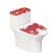 thumbnail image 1 of HELLHERO Christmas Snowman Pattern Stretch Toilet Lid Dust Cover Set with Fits All Toilet Shapes, 1 of 5