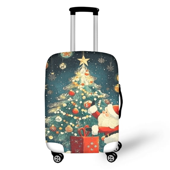 HELLHERO Christmas Tree Decorations Luggage Protector Anti Dust Bottom Zipper Polyester Spandex Travel Baggage Cover for Business Trip Airport
