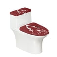 thumbnail image 1 of HELLHERO Christmas Tree Reindeer Stylish Gifts Toilet Covers Set Elastic Edge Polyester, Adjustable, Universal 17"x21", 1 of 5