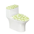 thumbnail image 1 of HELLHERO Clover Print Pattern 2 Pcs Set Toilet Lid Cover Soft Elastic Fabric, Stretch, Hotel Home, 1 of 8