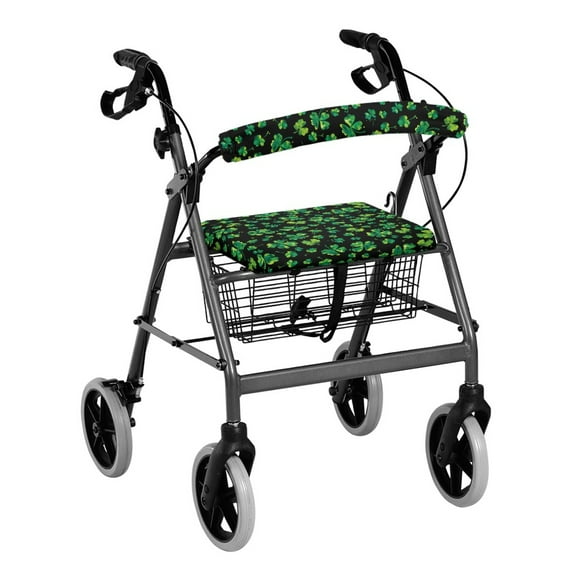 HELLHERO Clover Seat and Backrest Covers Breathable Rollator Seat Back Cover & Reusable for Unisex with Secure Fit Easy Fit