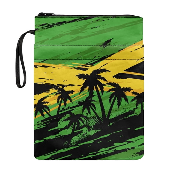 HELLHERO Coconut Tree Pattern Design Book Sleeve Cover Protector Wrap Bag Washable Book Carrying Case Decorative Design with Book Organzier Holder