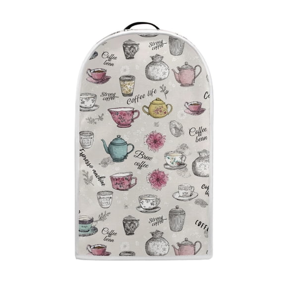 HELLHERO Coffee Floral Pattern Design Blender Dust Cover for Home Kitchen Indoor, Home Kitchen Waterproof AntiSlip
