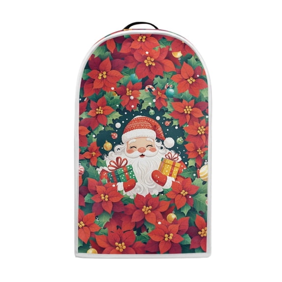 HELLHERO Coffee Machine Dust Cover for Kitchen Use AntiSlip Waterproof Kitchen Blender Dust Cover, Santa with Gift Boxes and Poinsettias
