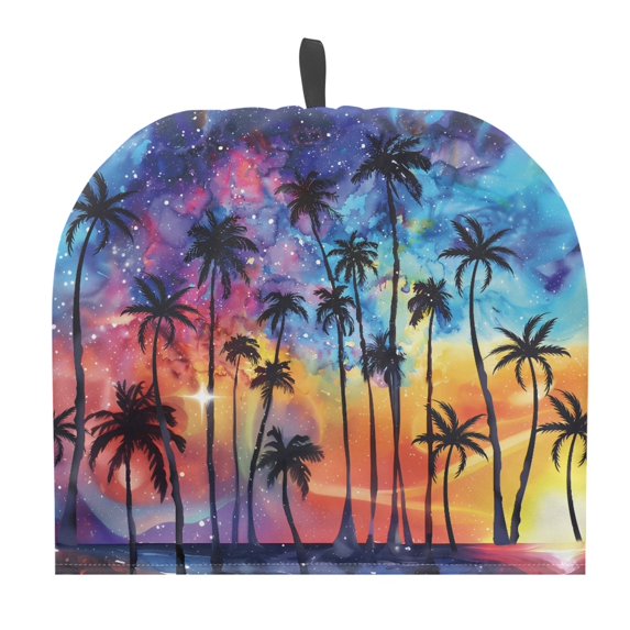 HELLHERO Coffee Pot Cloth Covers Easy to Clean Polyester Canvas for Creative Gifts, Palm trees
