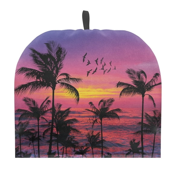 HELLHERO Coffee Pot Cloth Covers Tropical Sunset Silhouette 1Pcs Lightweight Keep Warm for St. Patrick's Day