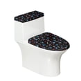 thumbnail image 1 of HELLHERO Colored Paw Print Patterns 2 Piece Set Toilet Lid Covers Set Fits All Toilet Shapes Elastic Fabric, Soft, Bathroom Home, 1 of 8