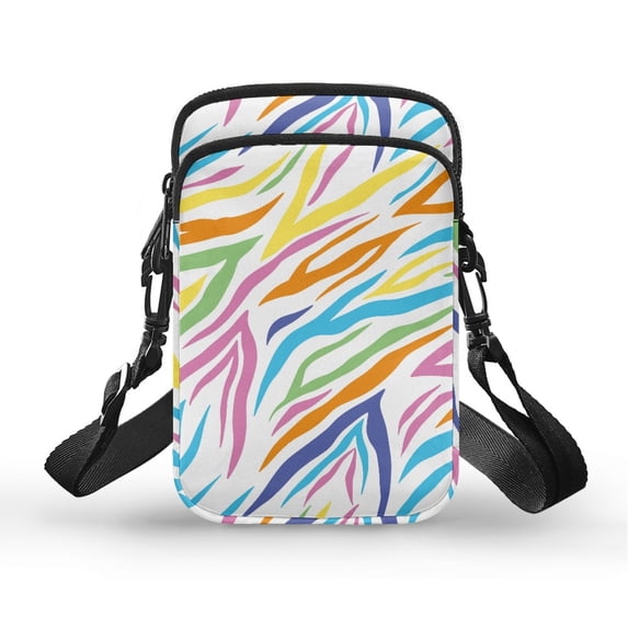 HELLHERO Colorful Abstract Lines Bag with Shoulder Strap Shoulder Bags 4.33x1.97x7.09 for Adults Polyester