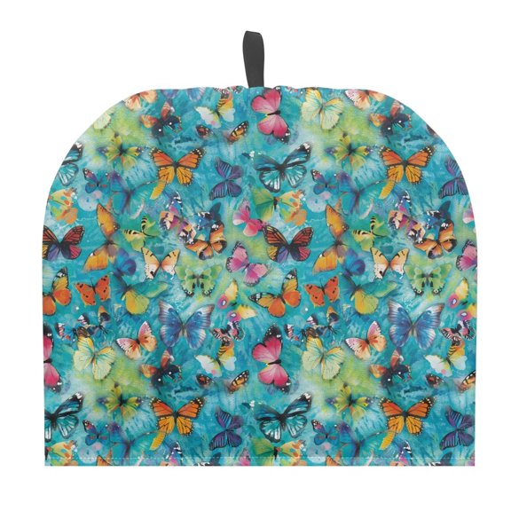 HELLHERO Colorful Butterfly Cover Polyester Canvas Teapot Cover Durable Keep Warm Large Teapot Cover Coffee Pot Cloth Covers