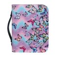thumbnail image 1 of HELLHERO Colorful Butterfly Pattern Bible Covers Large Capacity for Outdoor Outdoor Study Prayer, PU Leather Top Handle Bible Organizer and Carrying Case, 1 of 12