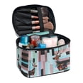 thumbnail image 1 of HELLHERO Colorful Deer Patchwork Design Large Capacity Makeup Bag Polyester Brush Holders Vanity Storage with Brush Holder Lightweight, 1 of 5