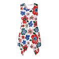 thumbnail image 1 of HELLHERO Colorful Flowers Beach Midi Dress for Party Daily, Side Pockets Irregular Hem Ladies Sleeveless Round Neck Irregular Hem Dress, 1 of 8