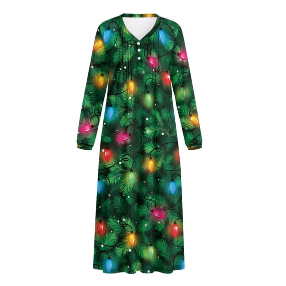 Down HELLHERO Colorful Light Pattern Button Down Sleepshirts, Long Sleeve ...