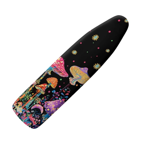 HELLHERO Colorful Mushrooms Iron Board Cover Washable Protection Covers Hook and Loop Ironing Board Protector Cover for Table Top(Not Heat Resistant)