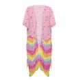 thumbnail image 1 of HELLHERO Colorful Pattern Long Kimono Swimsuit Cover Up High Quality Fabrics Half Sleeve Free Size Bathing Suit Cover Up for Women, 1 of 6