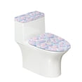 thumbnail image 1 of HELLHERO Colorful Rose Pattern Elastic Edge Round Toilet Lid Dust Cover with Elastic Bottom, 1 of 8
