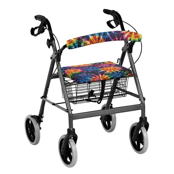 HELLHERO Colorful Tie-Dye Rollator Seat Covers Walker Seat Covers & Waterproof Removable and Washable Walker Protection for Seniors