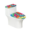 thumbnail image 1 of HELLHERO Colorful Wavy Lines Toilet Covers Set Soft Bathroom Seat Covers & Set of 2 for Bathroom Accessories Elastic Installation Adjustable, 1 of 8