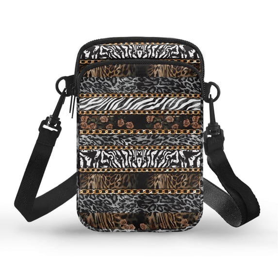 HELLHERO Colorful Zebra Messenger Bag Adjustable Strap Unisex for Outdoor Holiday Travel 4.33x1.97x7.09