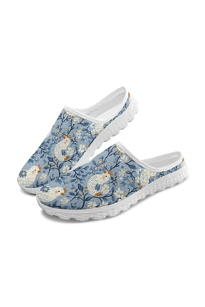 Comfortable Mesh Slip On Clogs, Chick and Daisy Pattern Lightweight Quick Dry Mesh Clogs for Summer Vacation Indoor