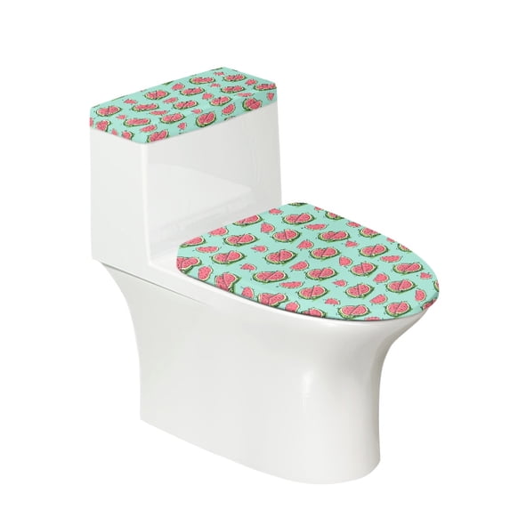 HELLHERO Comfortable and Practical Polyester Toilet Covers Set Stretch Stylish Gifts Toilet Seat Cover Soft for Toilet, Watermelon Pattern