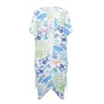 thumbnail image 1 of HELLHERO Coral Sea Life Long Kimono Swimsuit Cover Up Polyester Loose Free Size Bathing Suit Cover Up for Women, 1 of 6