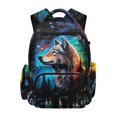 thumbnail image 1 of HELLHERO Cosmic Wolf & Forest Pattern Backpack for Little Boys with Ultra-Soft Breathable School Bag, Scratch Resistant 17 Inch Book Bag for Elementary School Back to School Travel, 1 of 8