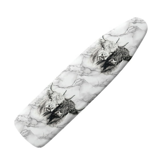 HELLHERO Cow Marble Ironing Board Cover 15x54 Standard Size Padding Decorative Covers for Ironing Board Padded Iron Cover Daisy Iron Table Cover with Elastic Edge