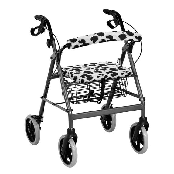 HELLHERO Cow-Patterned Seat & Back Cover Rollator Seat Covers Non-Slip Cover Easy to Clean Easy to Use for Seniors