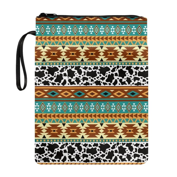 HELLHERO Cow Print Book Sleeve Cover Book Covers for Washable Book Carrying Case Polyester with Decorative Design and Waterproof