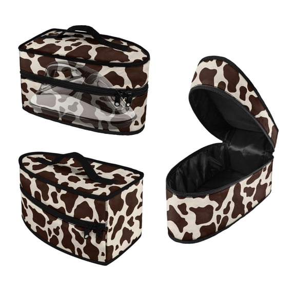 HELLHERO Cow Print Pattern Design Travel Irons Carrying Case Most Iron with Zipper Handle Portable Steam Iron Case, Bag Only