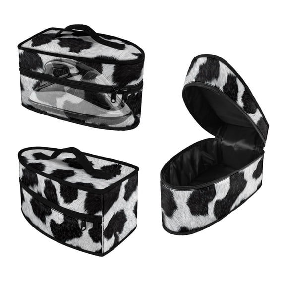 HELLHERO Cow Print Pattern Handheld Iron Portable Storage Bag Protective (11.8x6.69x5.5 In) Home, Case Only