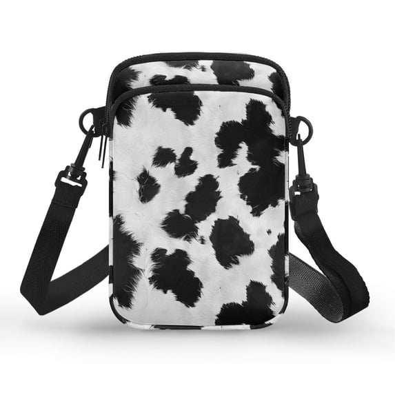 HELLHERO Cow Print Pattern Lightweight Sling Bag Double-layer for Outdoor Holiday Travel