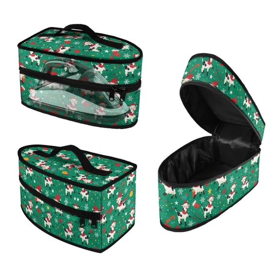 HELLHERO Cow Snowflakes Portable Travel Steamer Pouch Polyester (11.8x6.69x5.5 In), Bag Only
