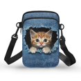 thumbnail image 1 of HELLHERO Cowboy Cat Pattern Design Women Crossbody Bag for Women Polyester Cross Body Purse with with Shoulder Strap, 1 of 7