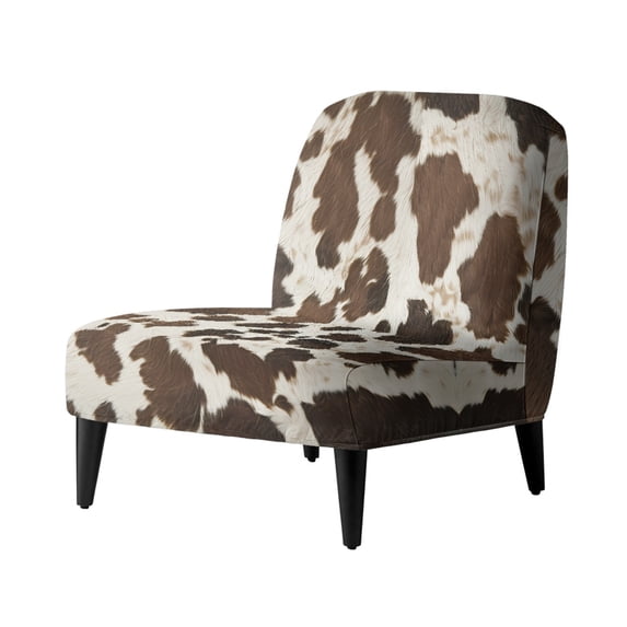 HELLHERO Cowhide Armless Accent Chair Cover, Stain Protection Dustproof Armless Accent Chair Protector for Bedroom Living Room