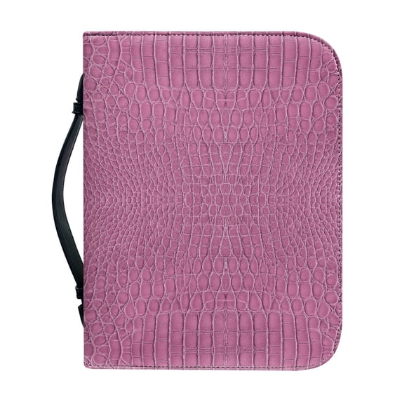 HELLHERO Crocodile Texture PU Leather Waterproof Bible Cover, Portable Protective Carrying Case Organizer for Church Prayer and Daily Study