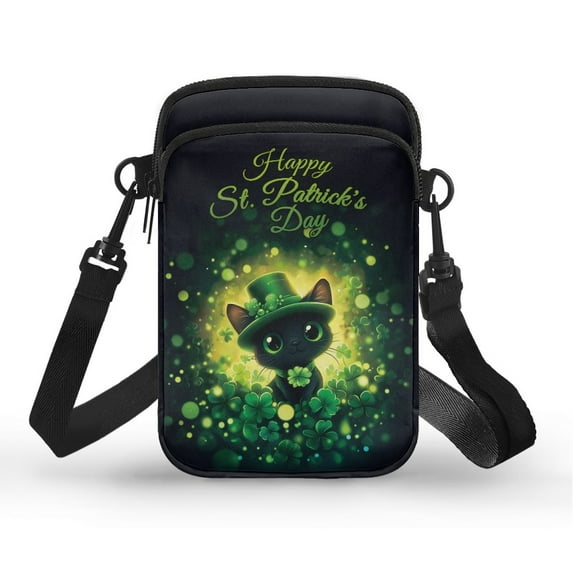 HELLHERO Crossbody Sling Bag Fall Leaves Mix Trendy Polyester Double Zipper Adults 4.33x1.97x7.09 Daily Commute or Casual Outings