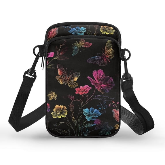 HELLHERO Crossbody Sling Bags for Adults Polyester Crossbody Sling Bag with 2 Zippers