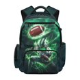 thumbnail image 1 of HELLHERO Custom Football Green Lightning Kawaii School Backpack with Multi Pocket Padded Casual Daypack, Breathable 17 Inch Kids Backpack for Daily Use Back to School, 1 of 8